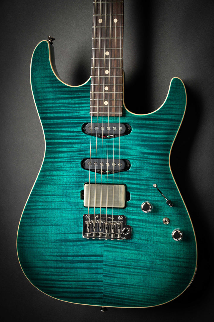 Drop Top Transparent Teal Burst (06-26-24A)