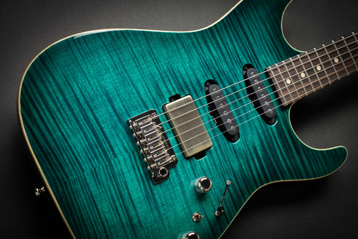 Drop Top Transparent Teal Burst (06-26-24A)