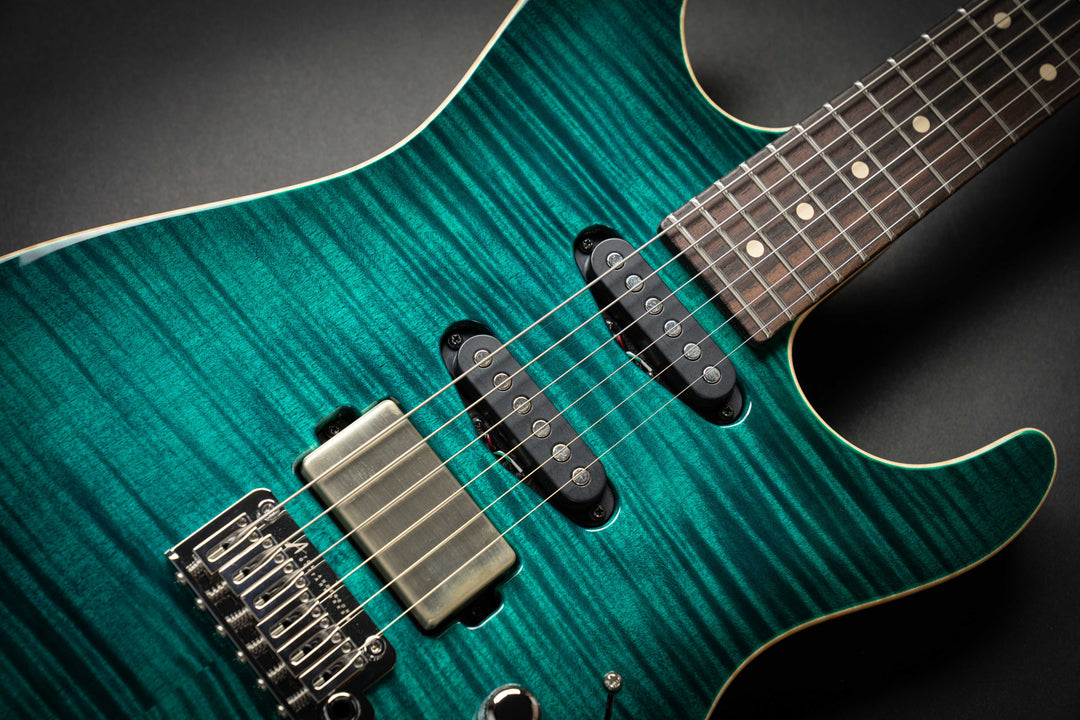 Drop Top Transparent Teal Burst (06-26-24A)